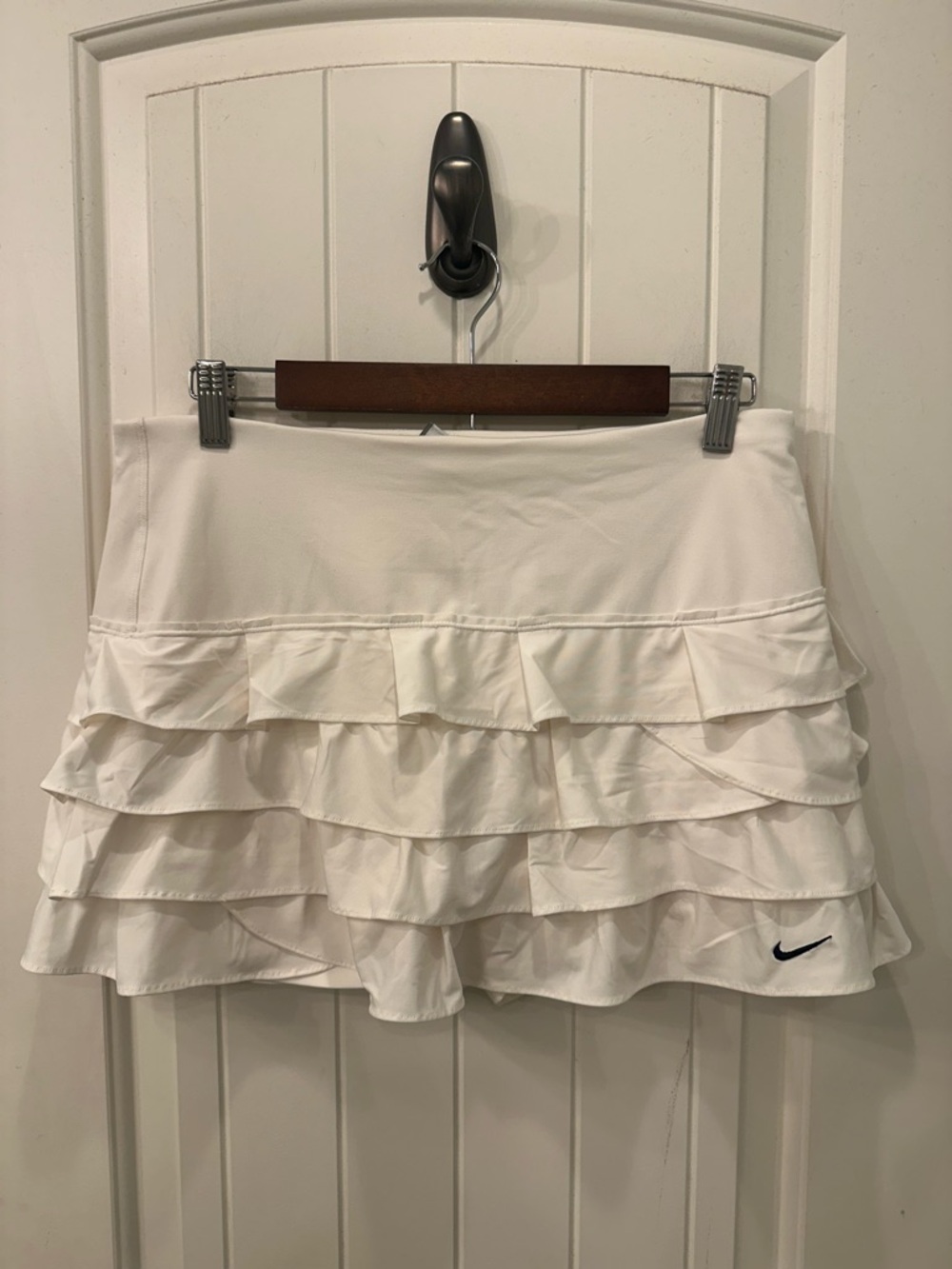 Nike FIT DRY White Ruffled Tennis Skort Athletic Pickleball Preppy Coquette S